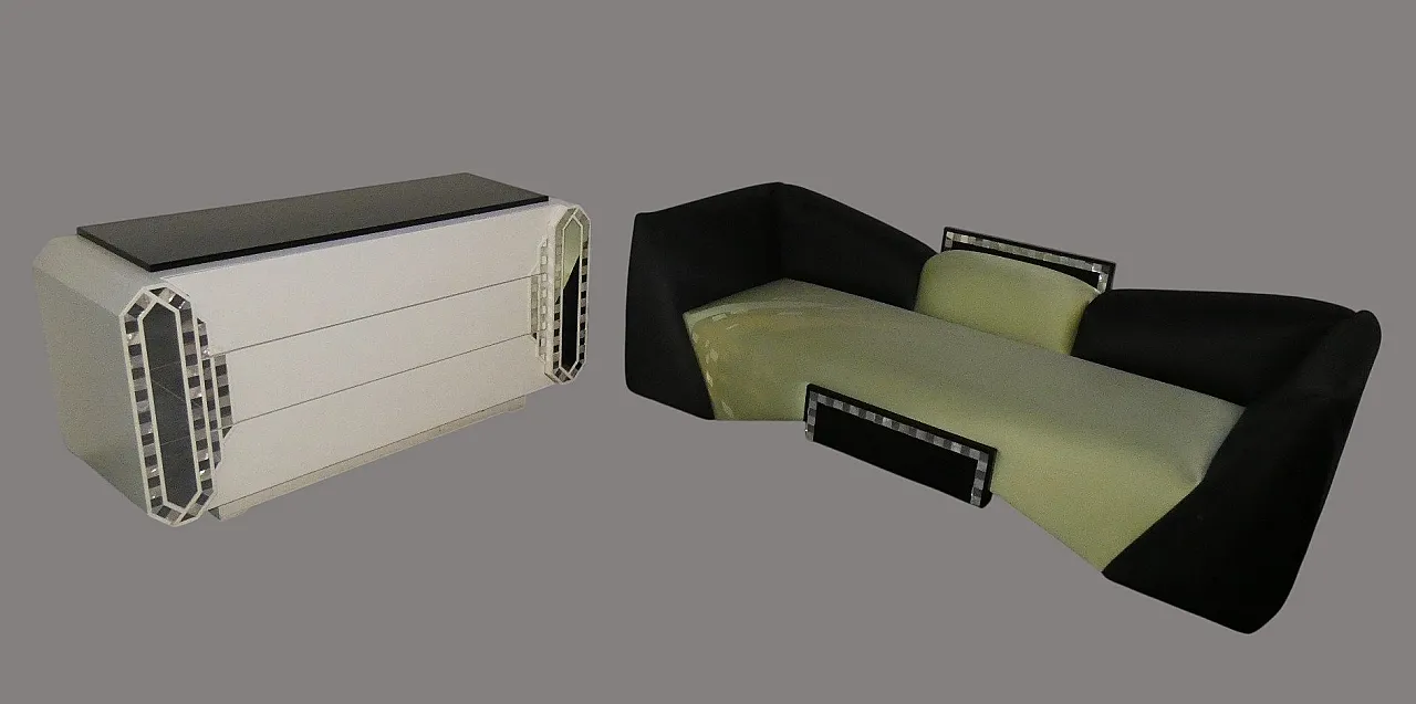Divano e cassettiera di Manuel Da Costa per Arpex, anni '80 2