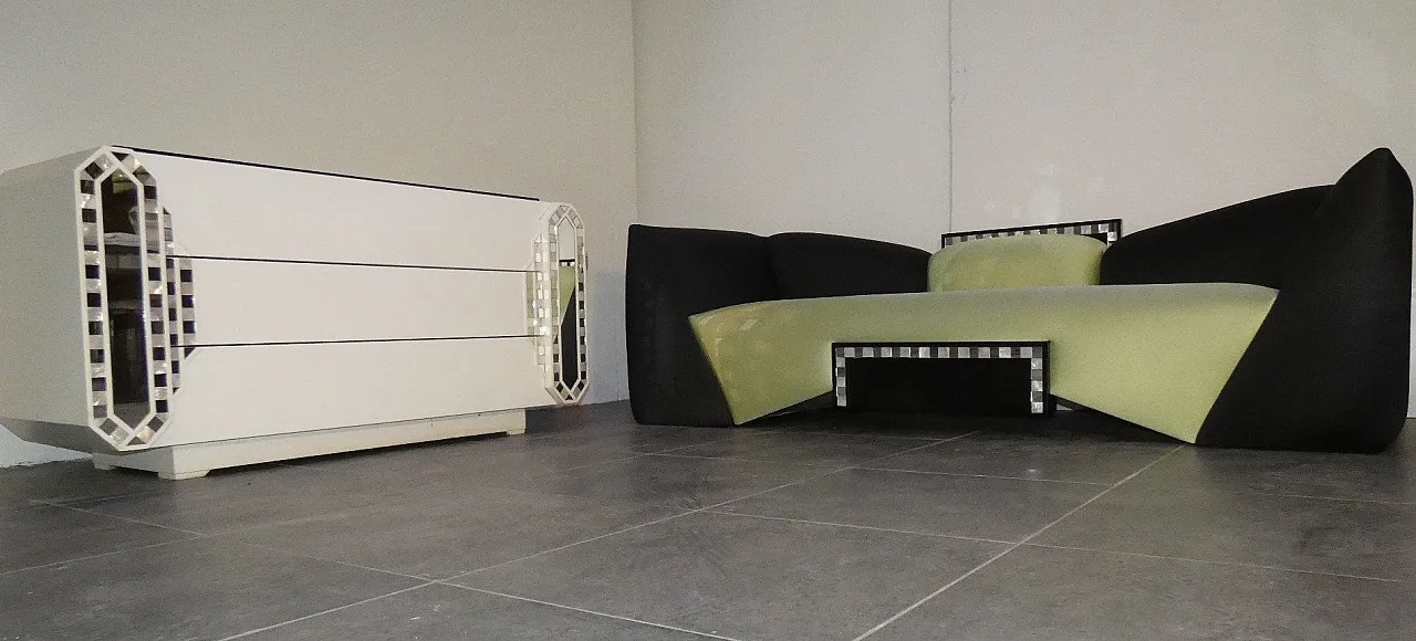 Divano e cassettiera di Manuel Da Costa per Arpex, anni '80 3