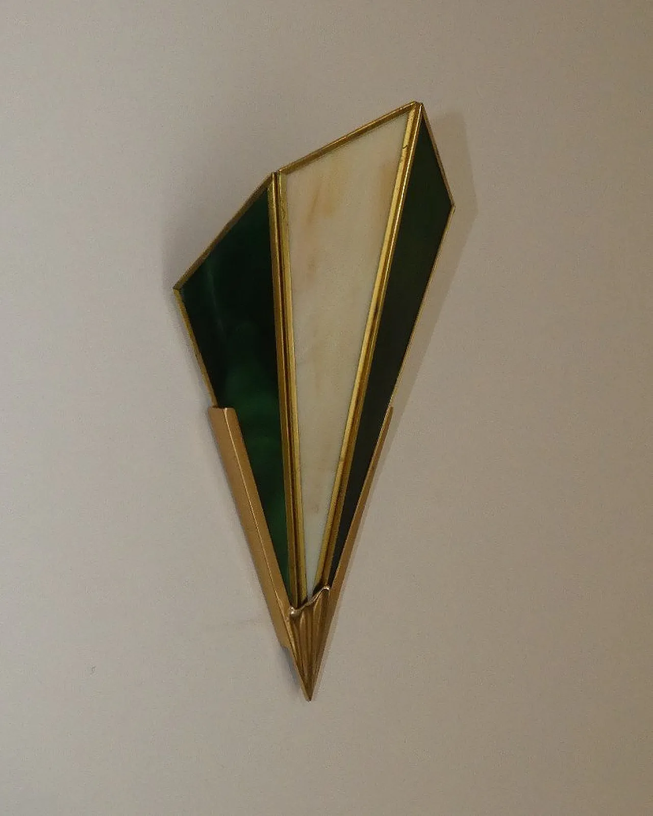Coppia di appliques in ottone e vetro di Glashütte Limburg, anni '80 1