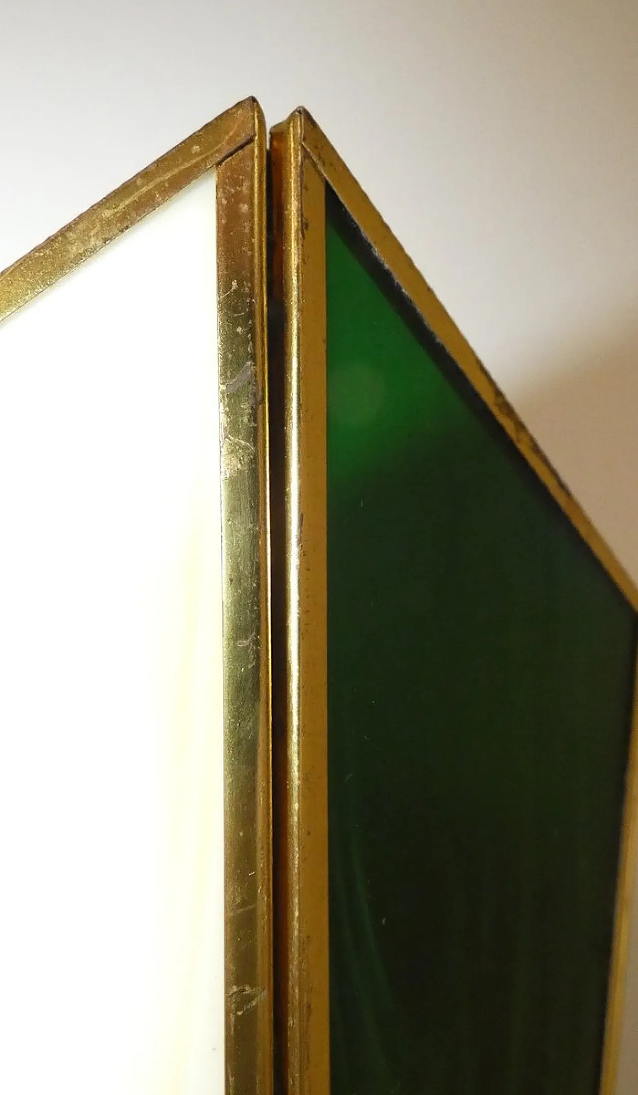 Coppia di appliques in ottone e vetro di Glashütte Limburg, anni '80 4