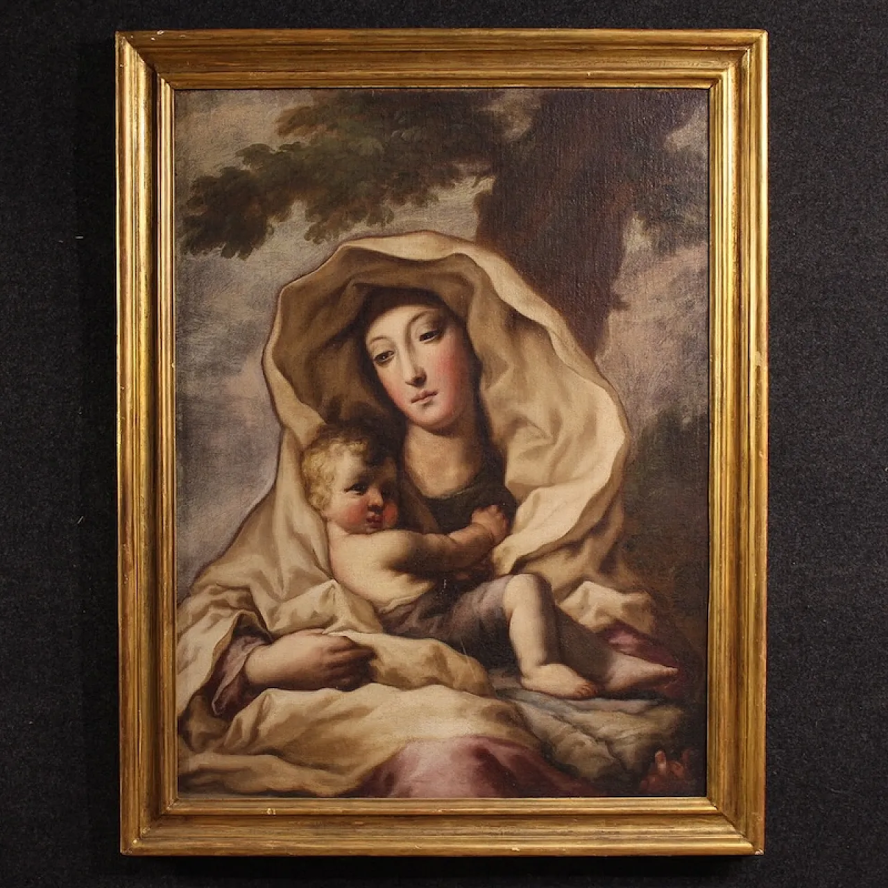 Dipinto italiano Madonna col bambino, '600 1