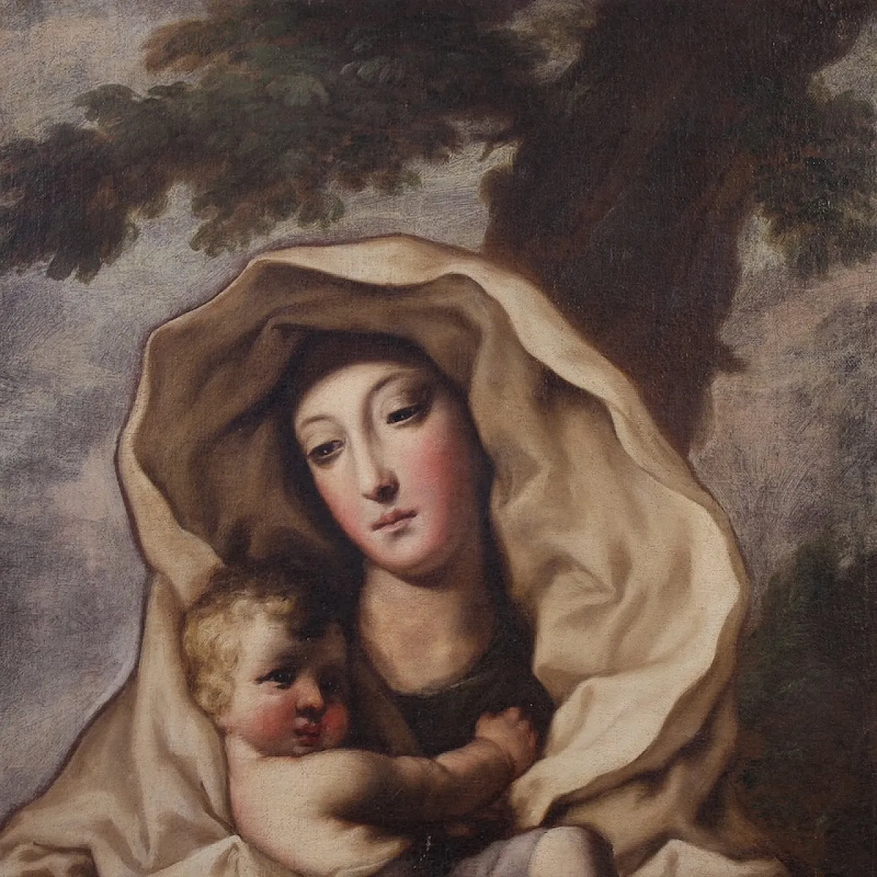 Dipinto italiano Madonna col bambino, '600 4