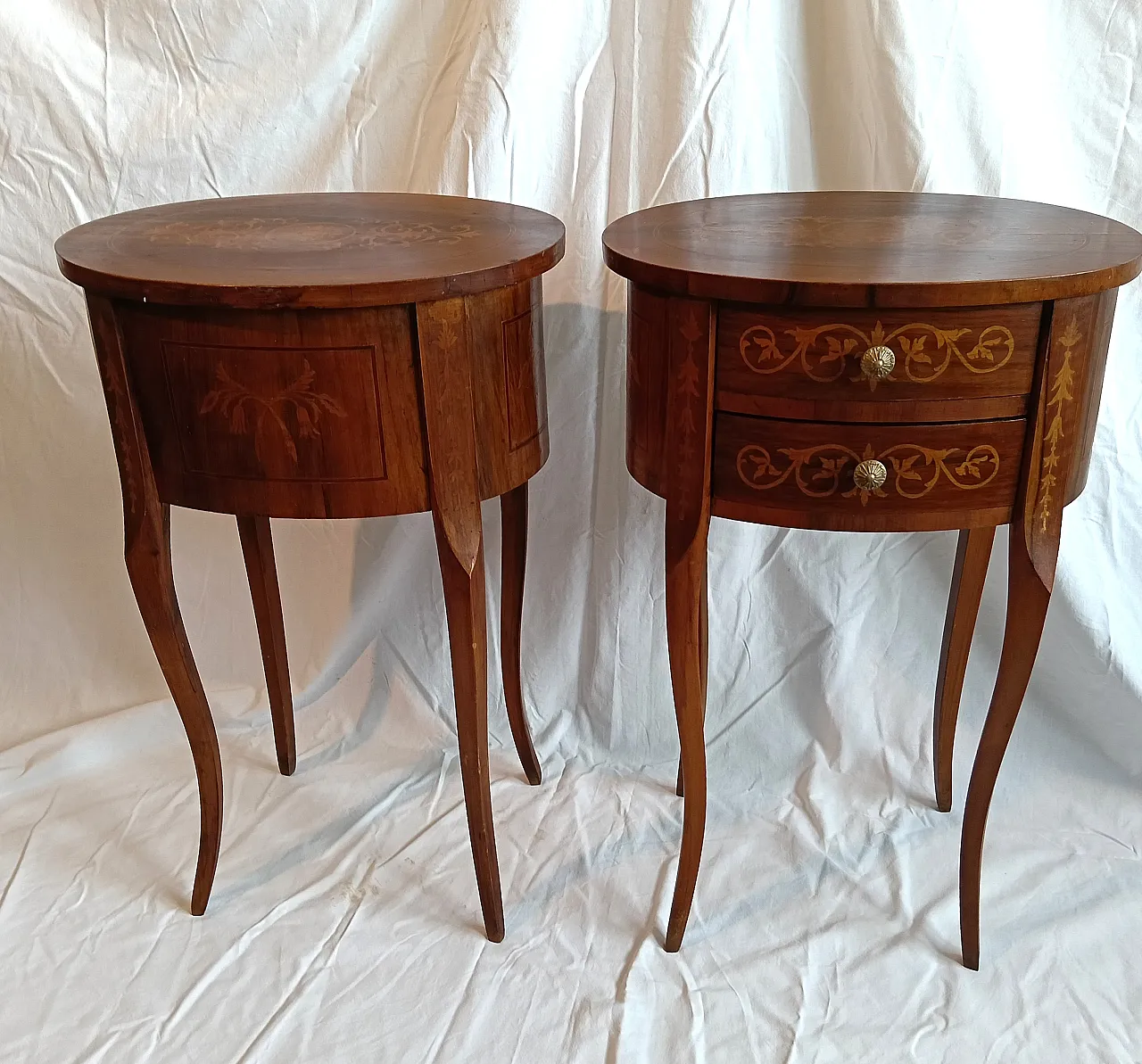 Pair of bedside tables in Neoclassical style, 1960s 1