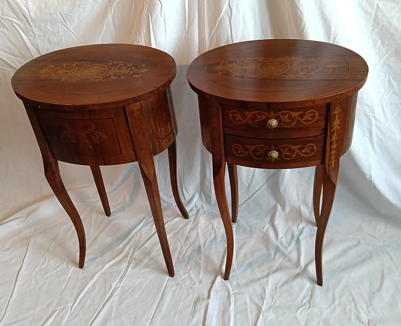 Pair of bedside tables in Neoclassical style, 1960s 2