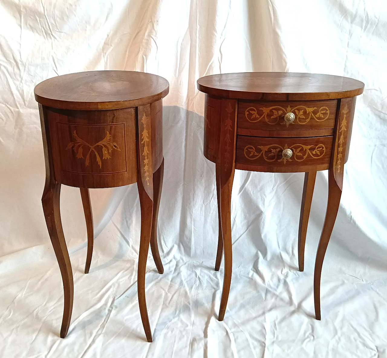 Pair of bedside tables in Neoclassical style, 1960s 5