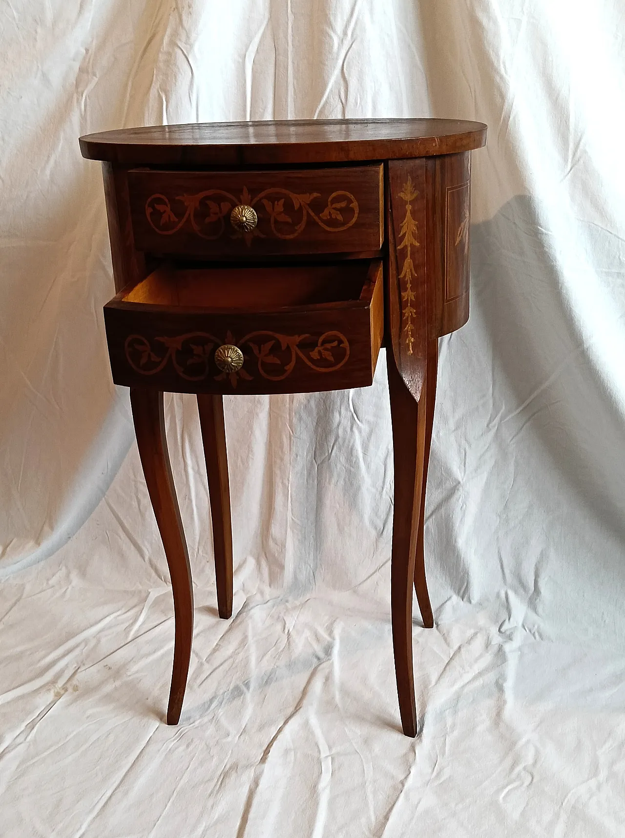 Pair of bedside tables in Neoclassical style, 1960s 10