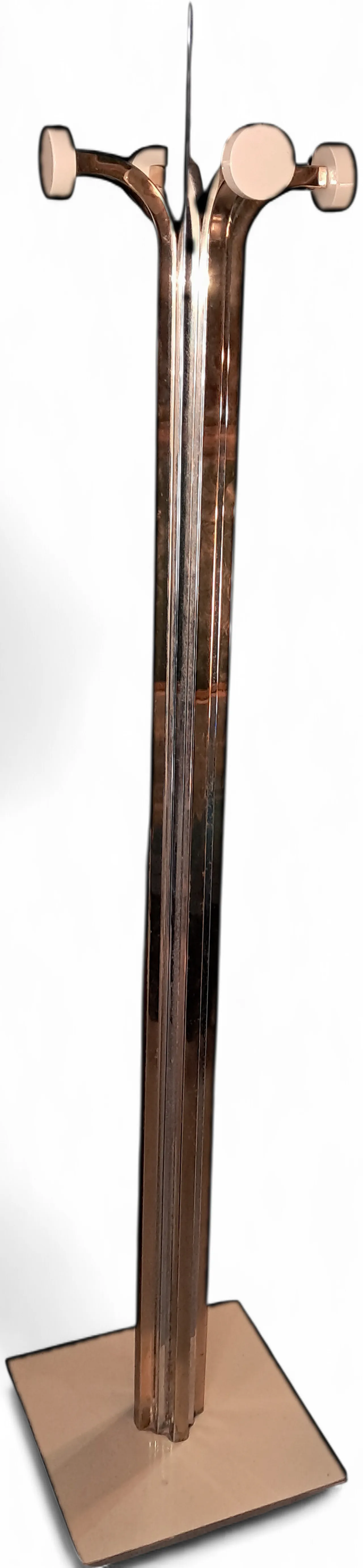 Brass and chromed coat hanger by Renato Zevi, 1970s 4