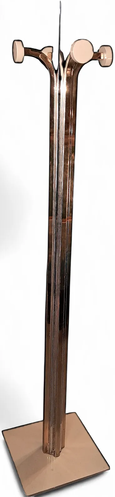 Brass and chromed coat hanger by Renato Zevi, 1970s