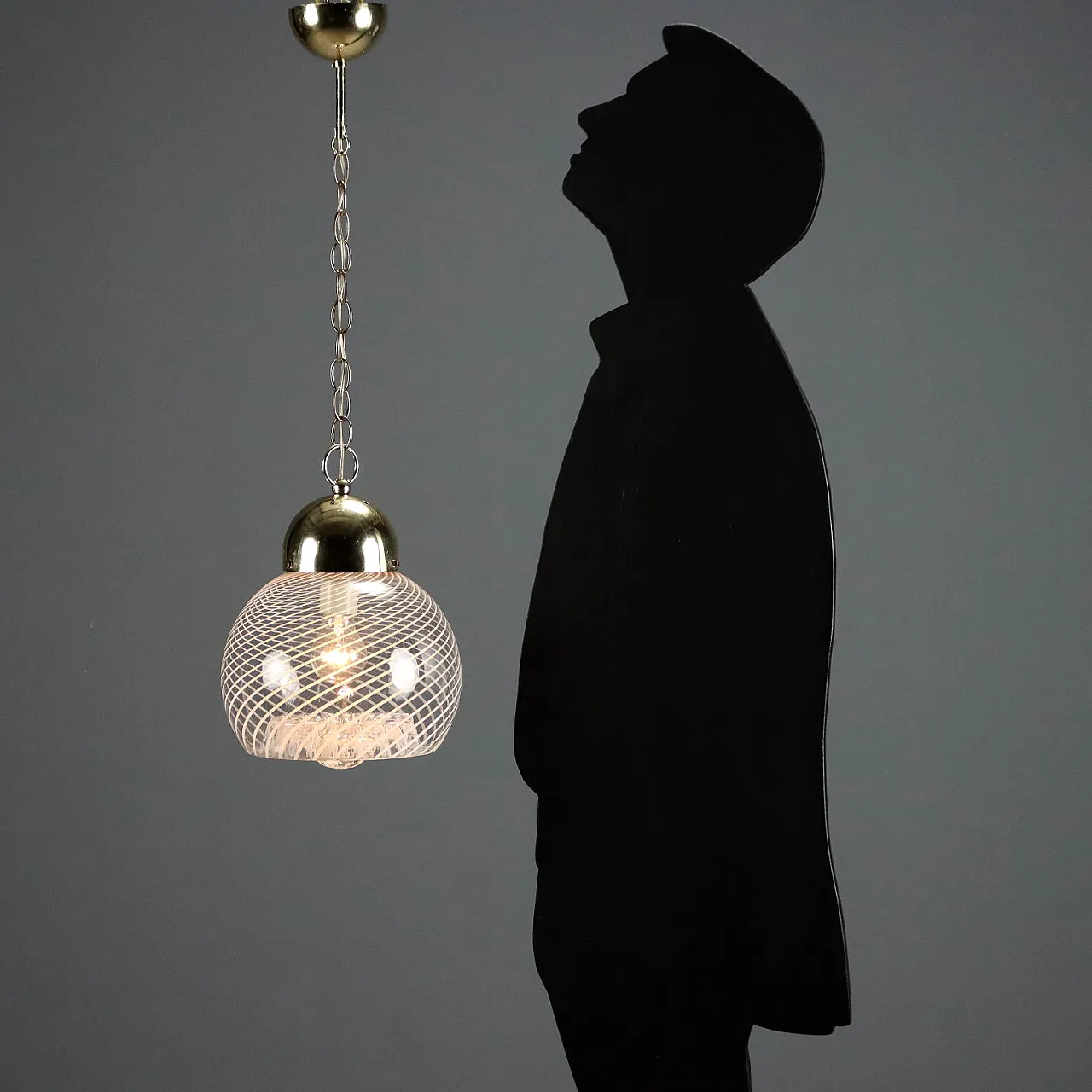 Lamp in chromed metal and glass, 1970s 2