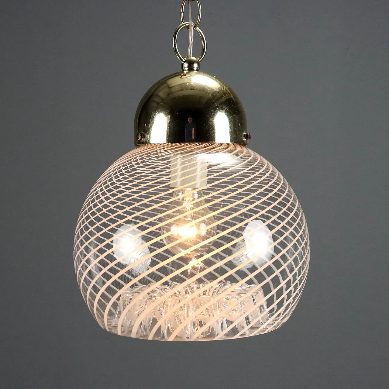 Lamp in chromed metal and glass, 1970s 3