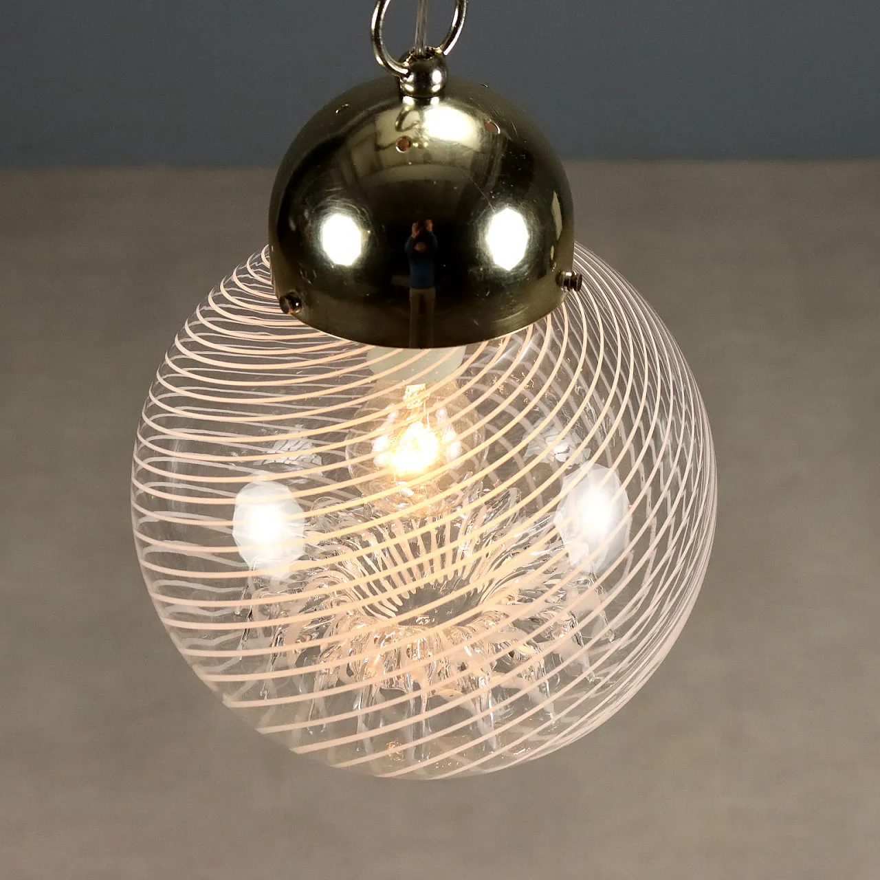 Lamp in chromed metal and glass, 1970s 4