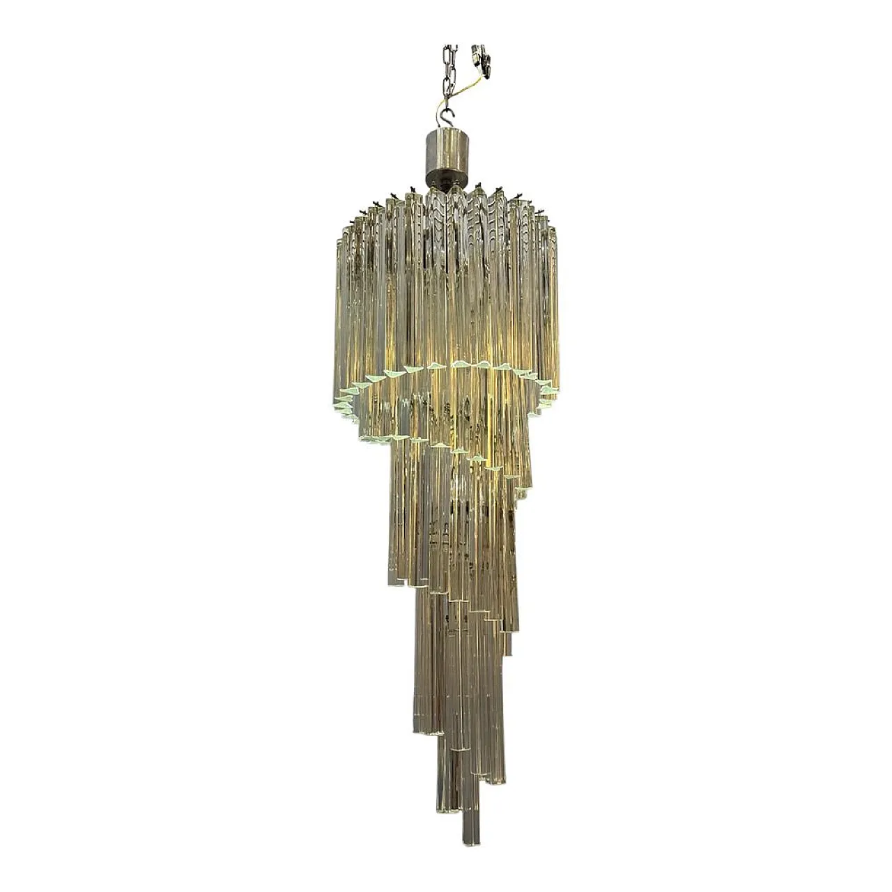 Lampadario grande Trilobi in vetro di Murano, anni '60 1