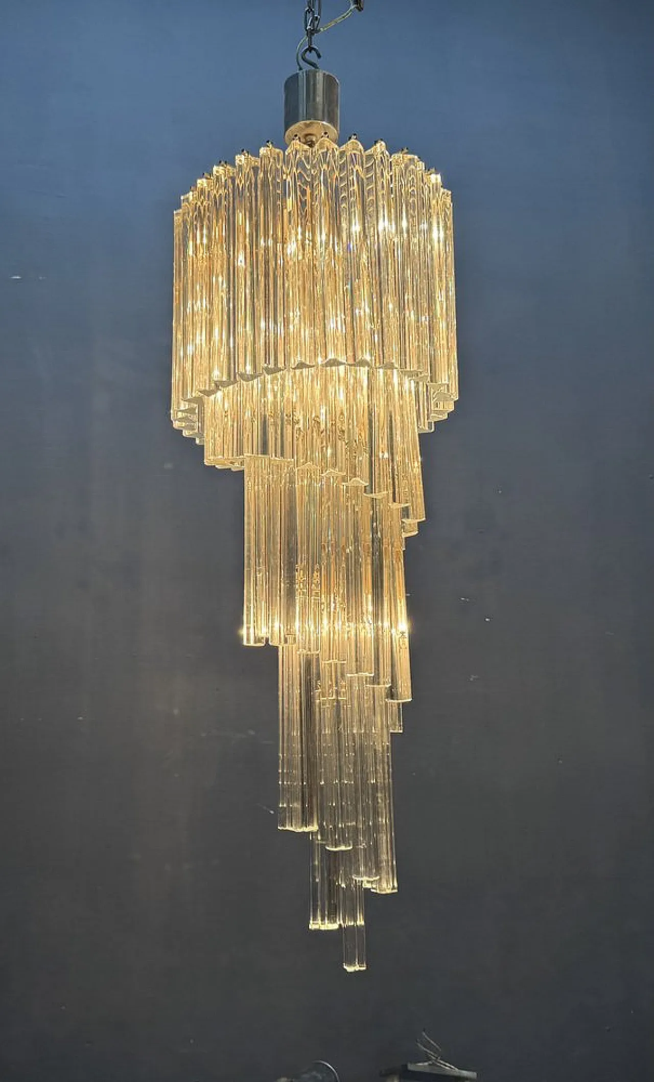 Lampadario grande Trilobi in vetro di Murano, anni '60 3