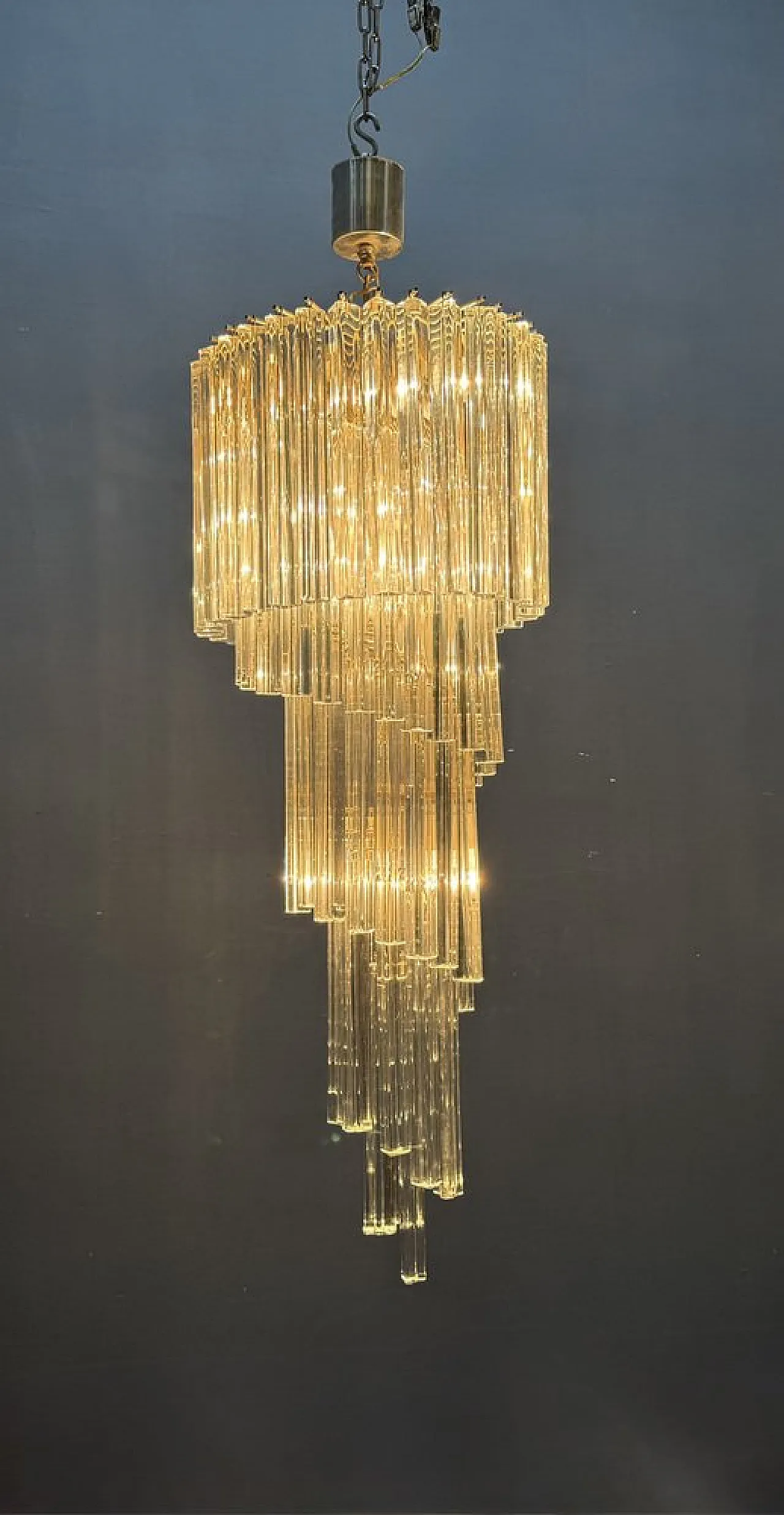 Lampadario grande Trilobi in vetro di Murano, anni '60 4