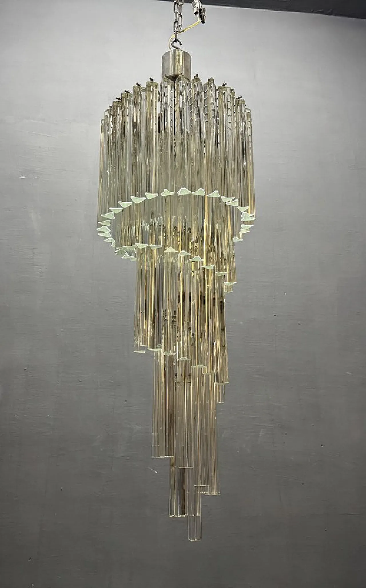 Lampadario grande Trilobi in vetro di Murano, anni '60 5