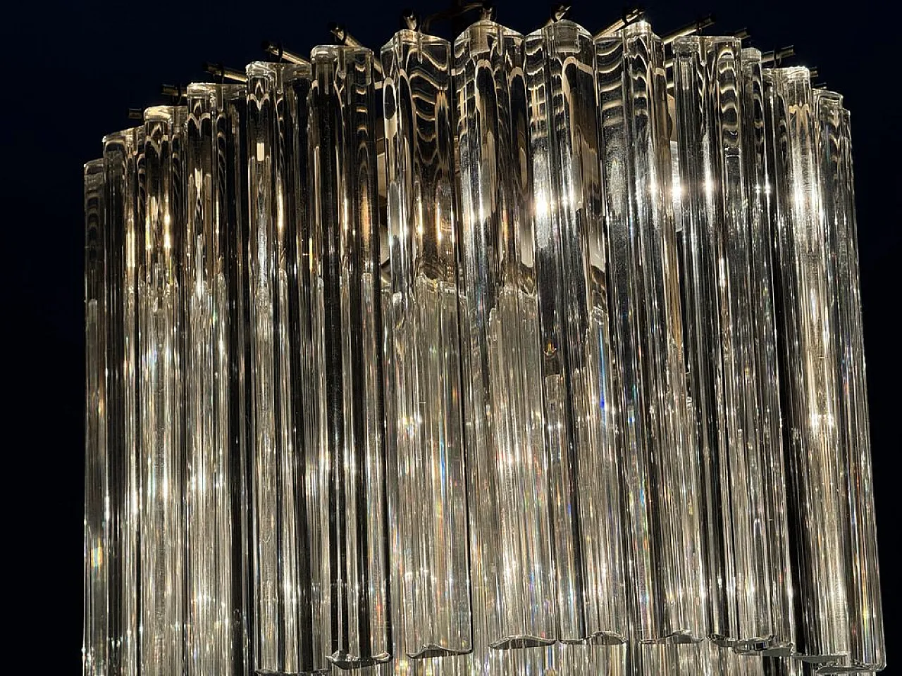 Lampadario grande Trilobi in vetro di Murano, anni '60 10