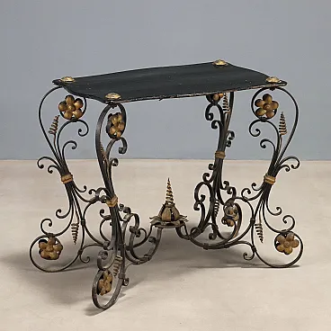 Tavolino da centro con piano in legno laccato, '800