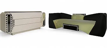 Divano e cassettiera di Manuel Da Costa per Arpex, anni '80