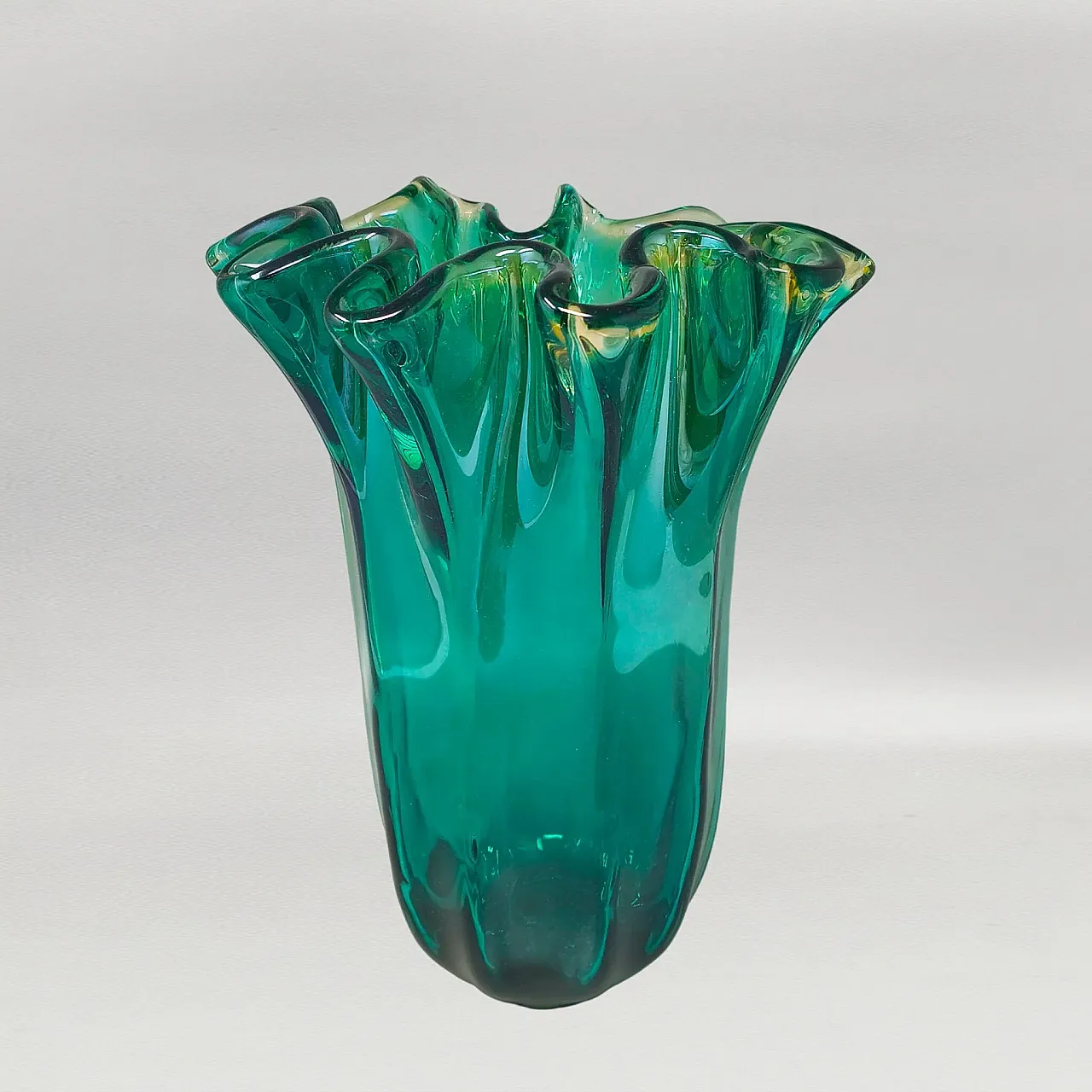 Vaso Fazzoletto di Michielotto in vetro di Murano, anni '70 1