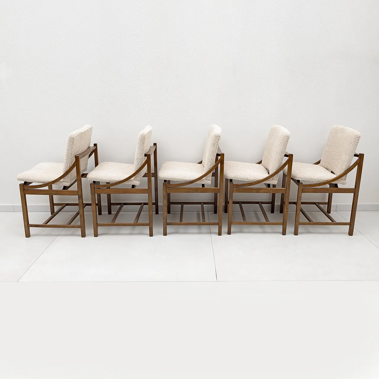 5 Vittorio Rossi dining chairs for Lorenzon, 1960s 7