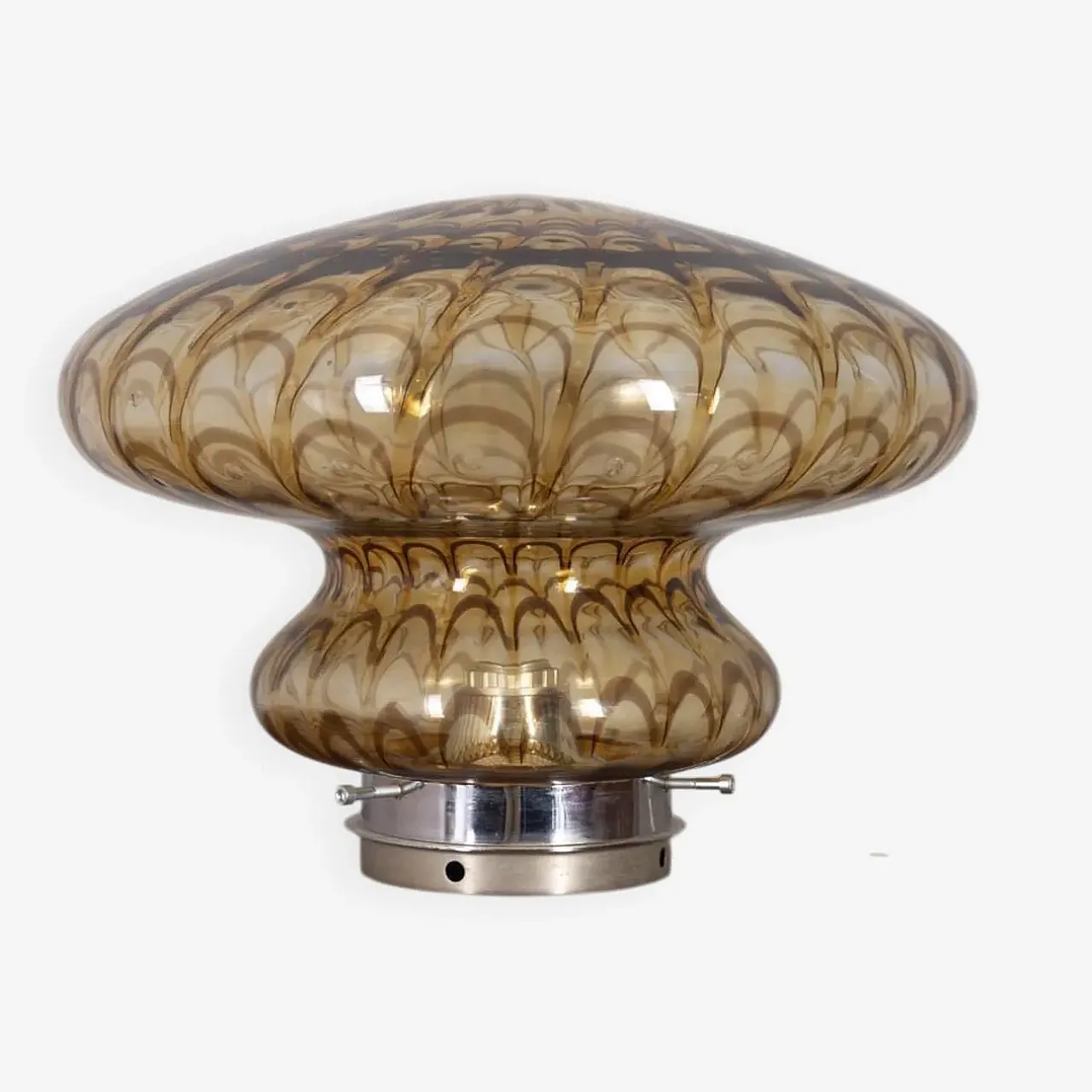 Amber murano glass table lamp, 1970s 1