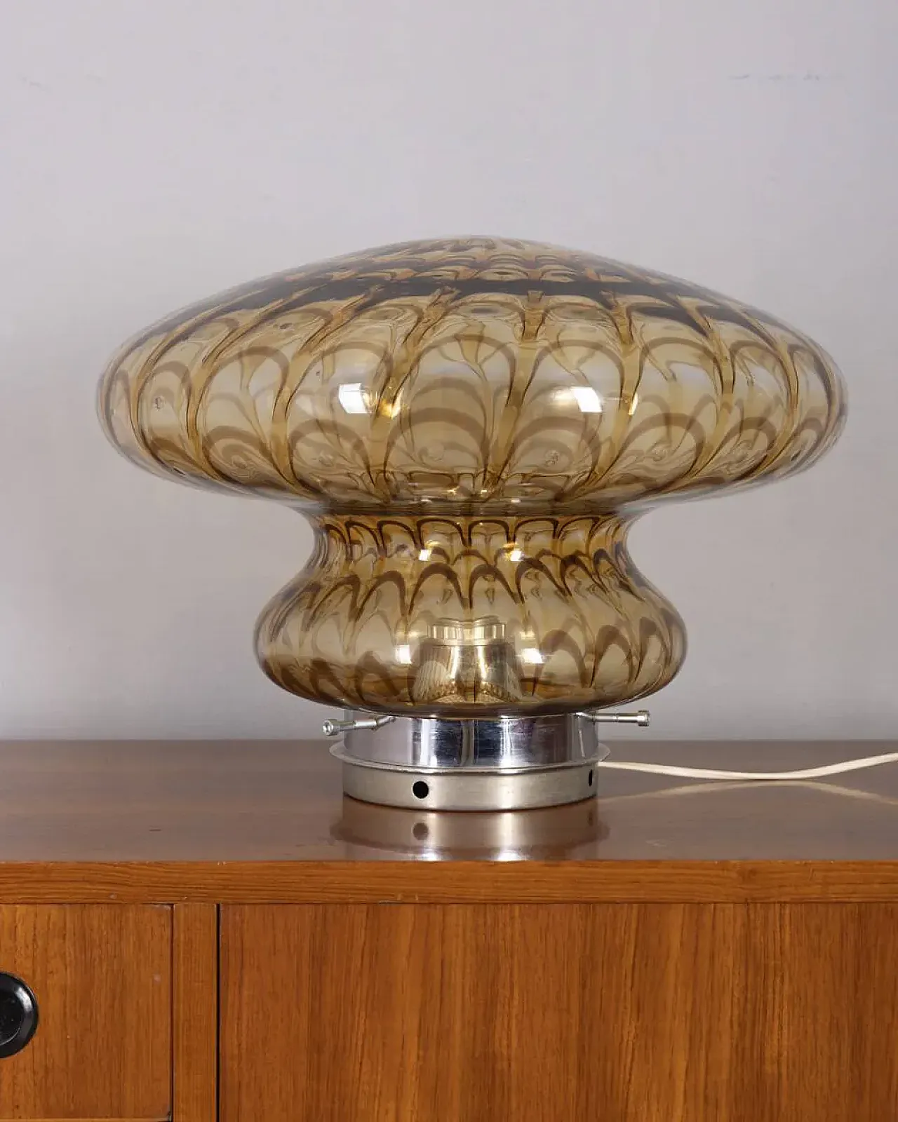 Amber murano glass table lamp, 1970s 2
