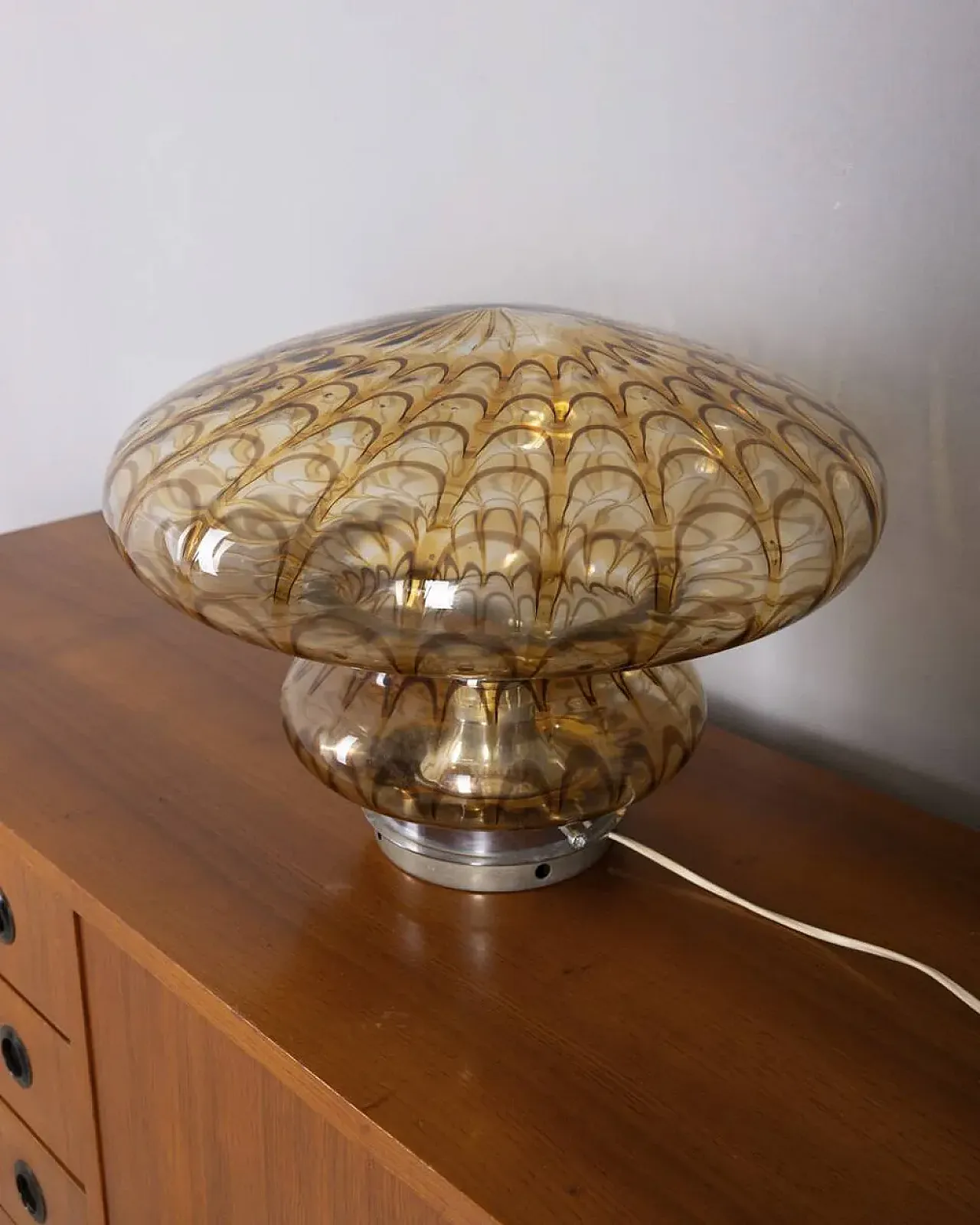 Amber murano glass table lamp, 1970s 3