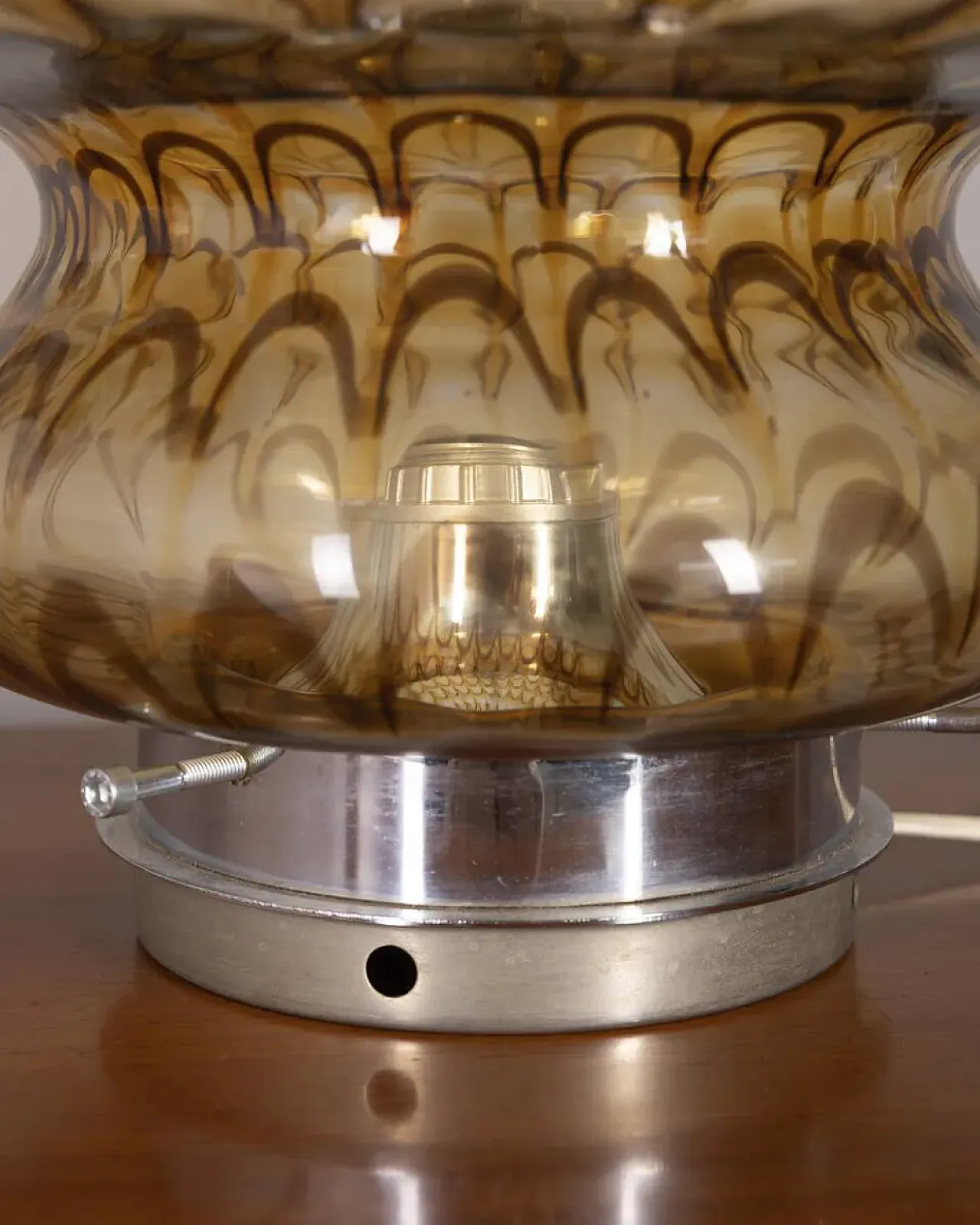 Amber murano glass table lamp, 1970s 5