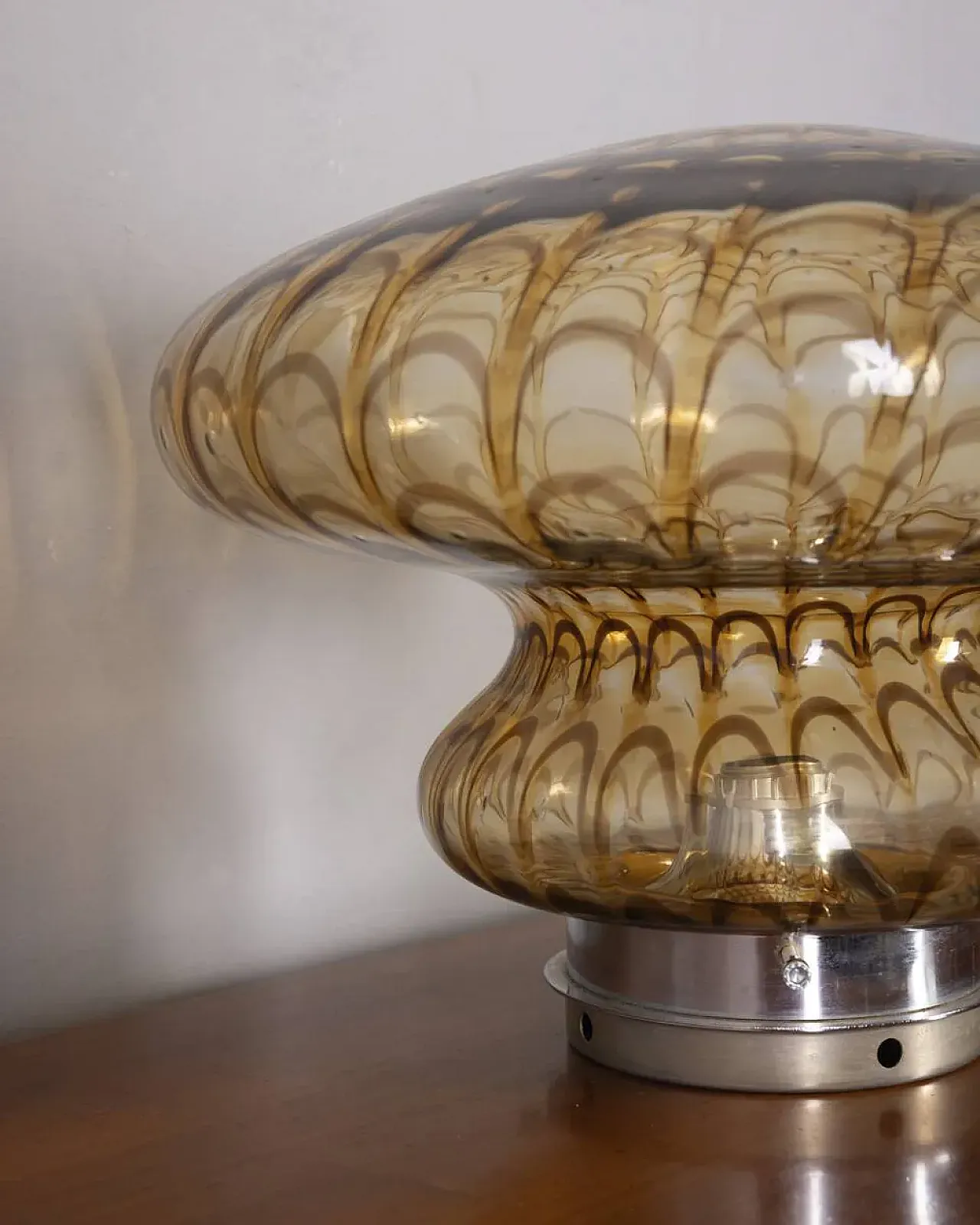 Amber murano glass table lamp, 1970s 6