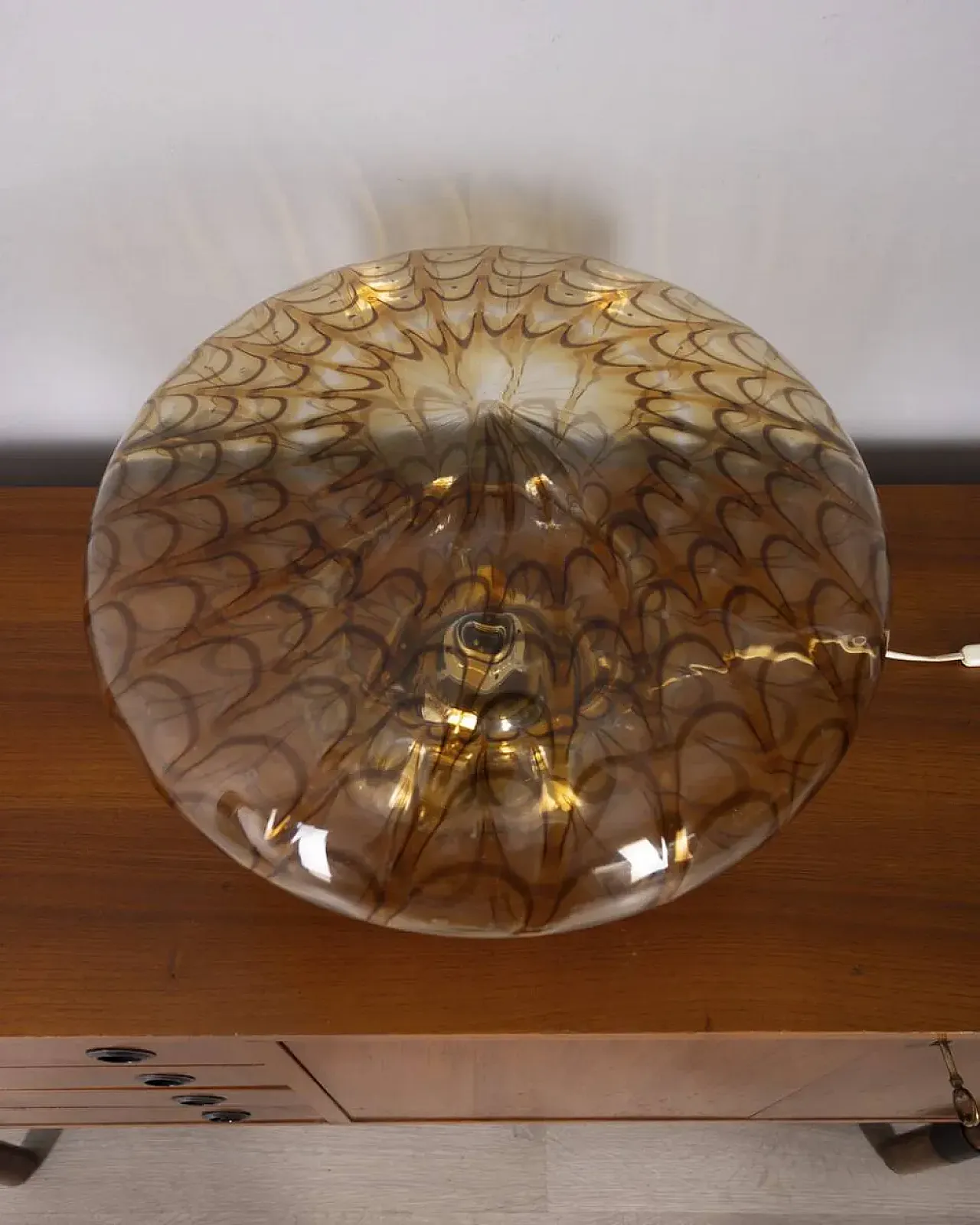 Amber murano glass table lamp, 1970s 7