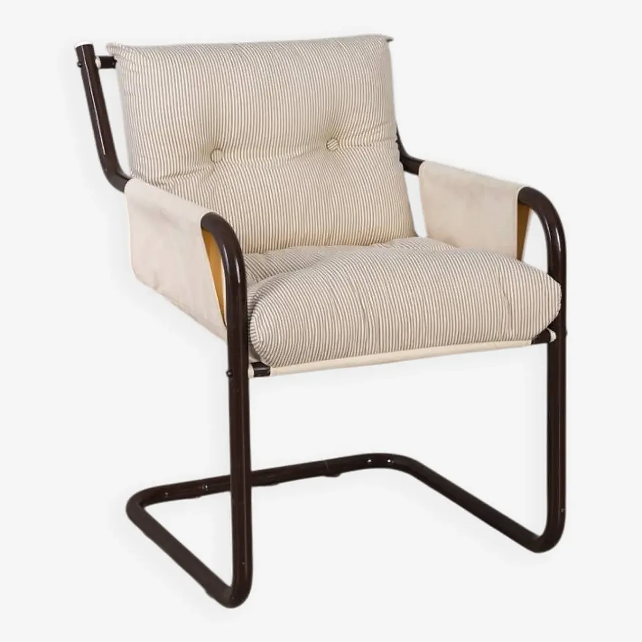 Metal and fabric armchair, 1970s 1