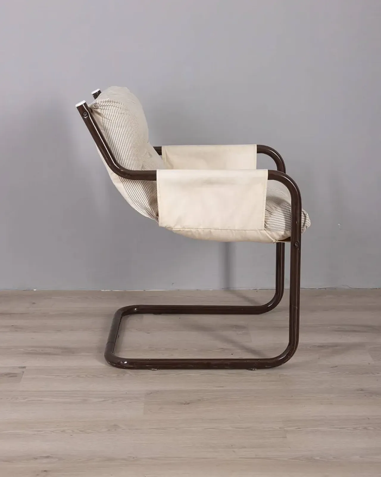 Metal and fabric armchair, 1970s 3