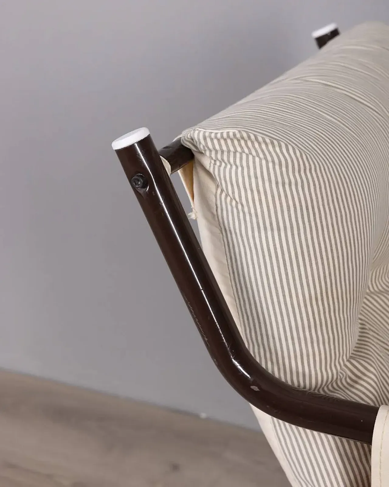 Metal and fabric armchair, 1970s 4
