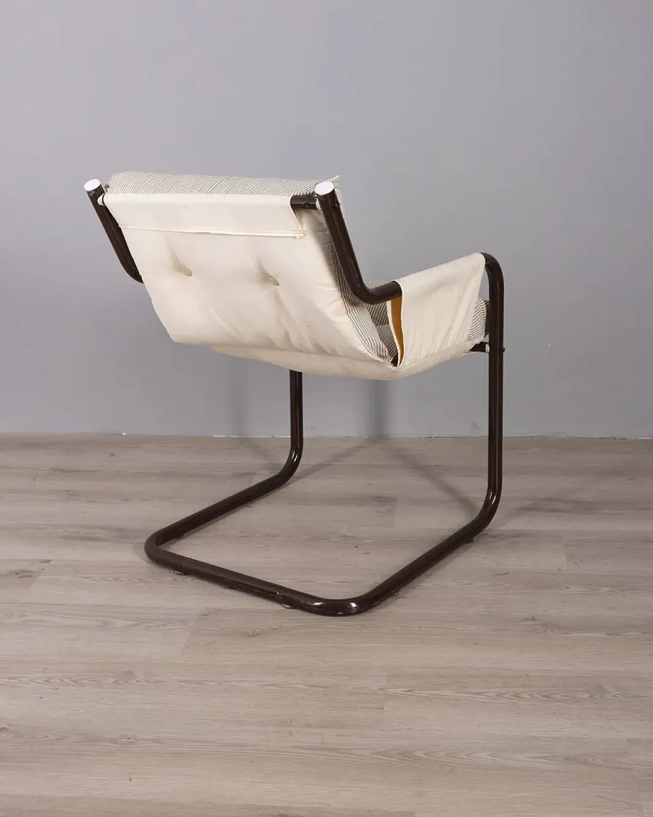 Metal and fabric armchair, 1970s 6