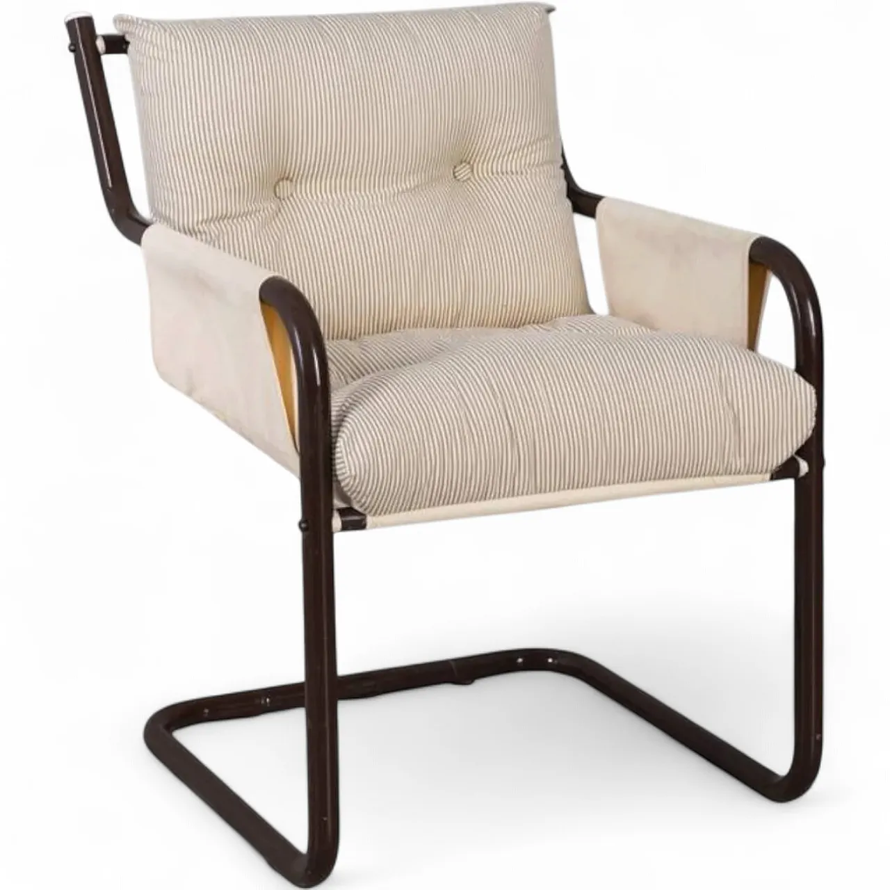 Metal and fabric armchair, 1970s 11