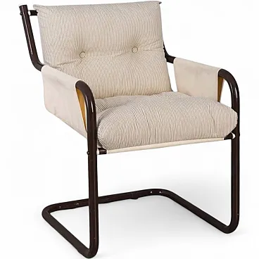 Metal and fabric armchair, 1970s