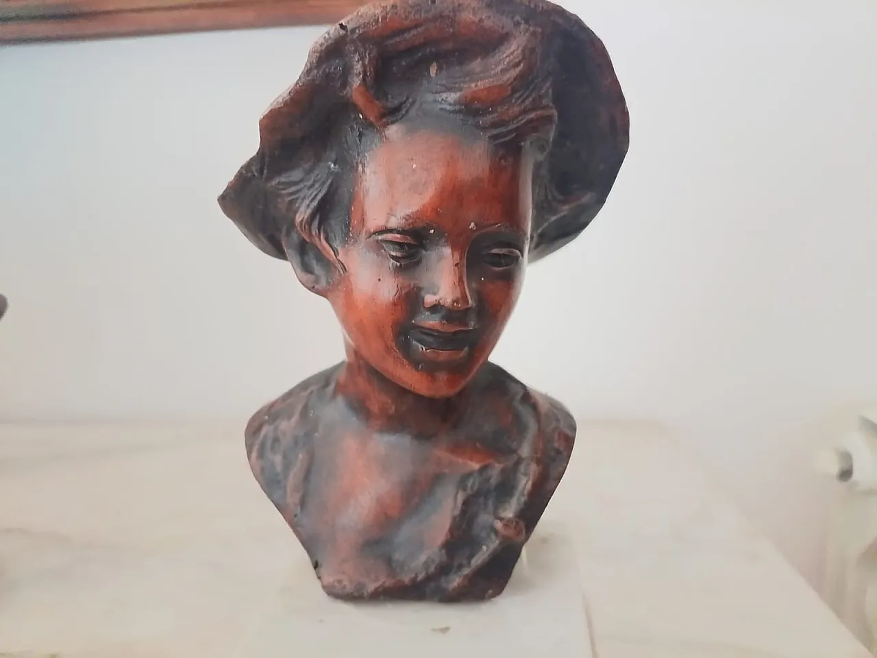 Bust of a young boy with hat, early 20th century 4
