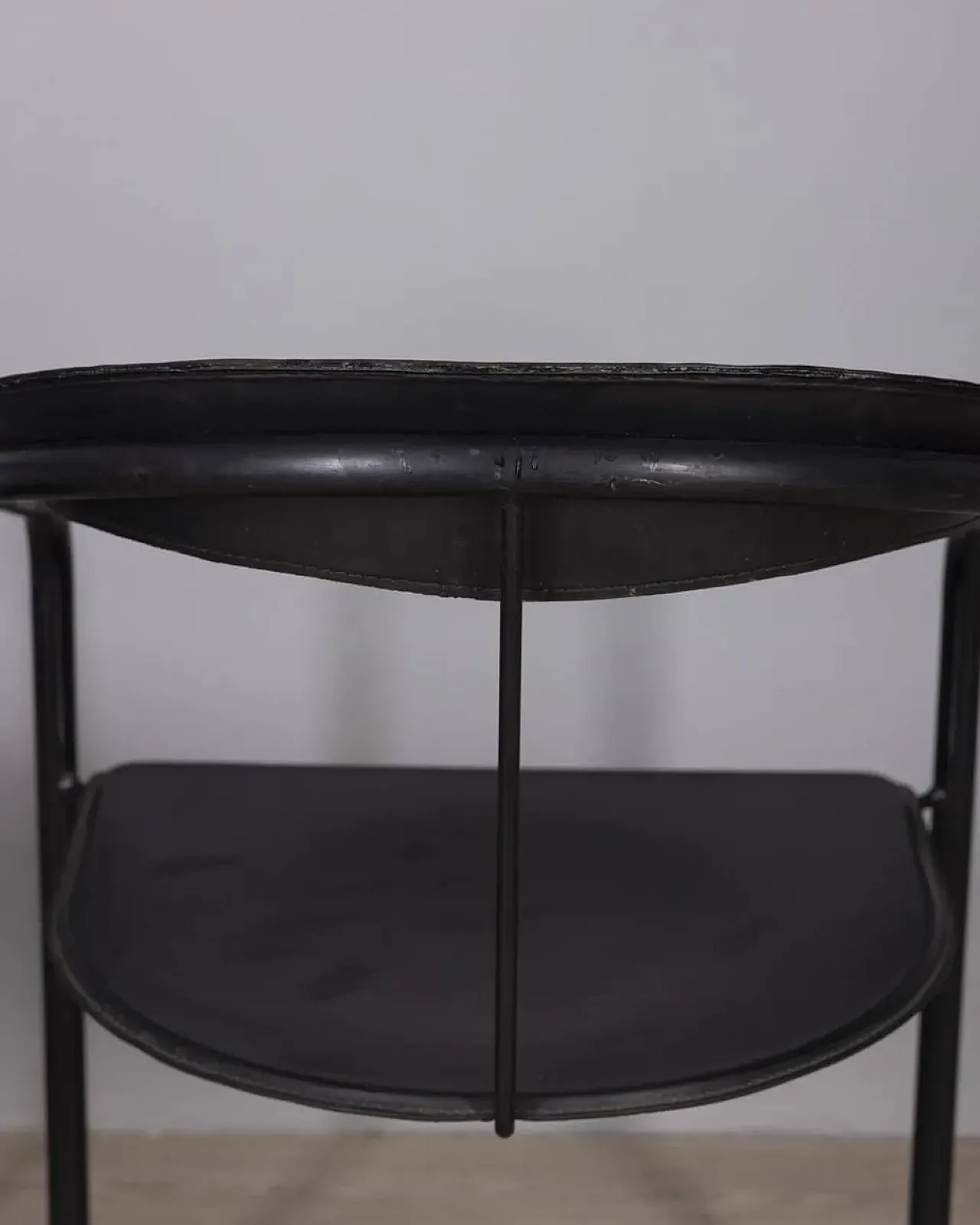 Pair of metal and leather canasta chairs by Arrben, 1970s 10