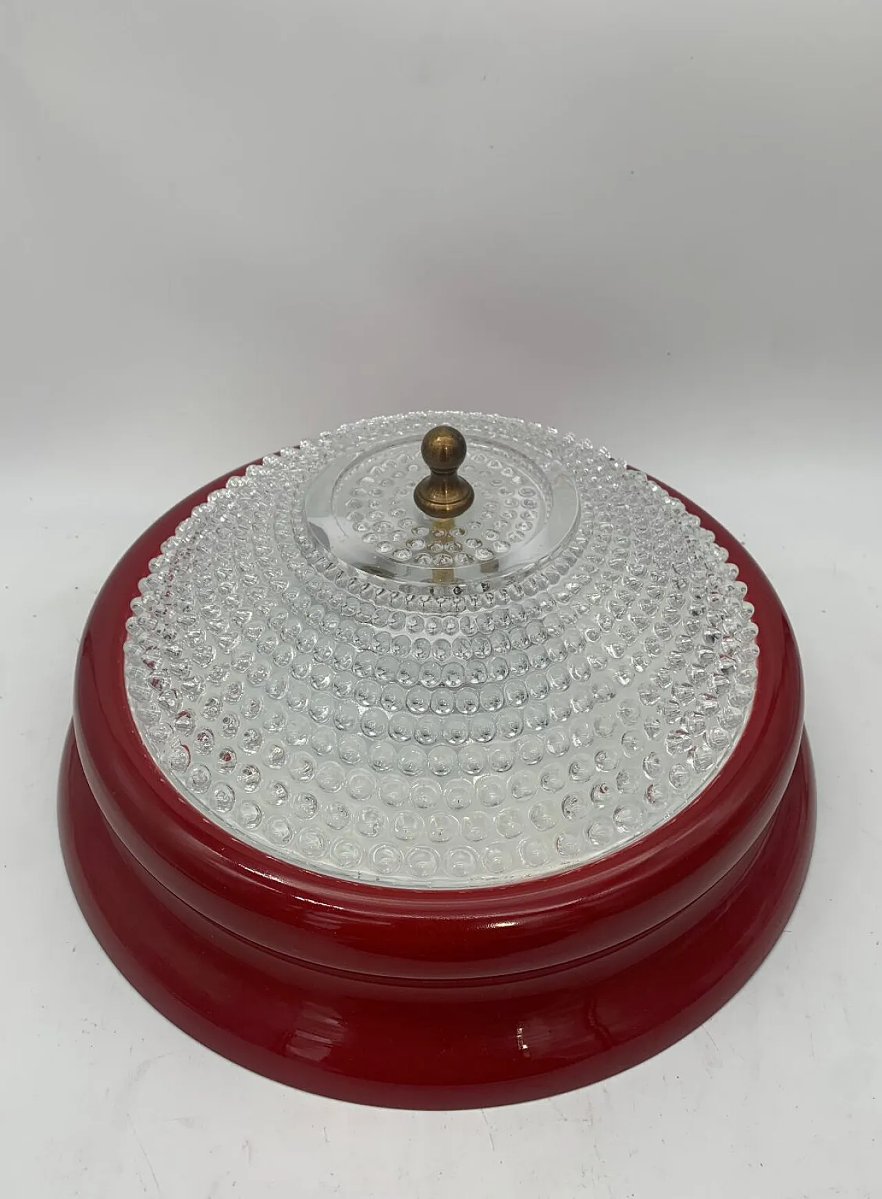 Coppia di appliques in metallo e vetro, anni '60 3