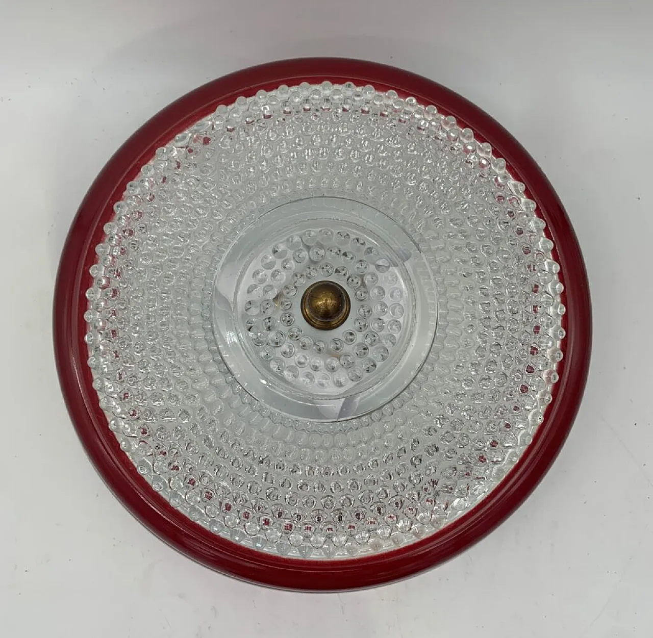 Coppia di appliques in metallo e vetro, anni '60 4