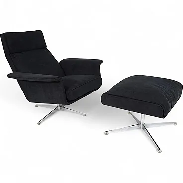Kaufeld Siesta 62 lounge chair with ottoman by Jacques Brule, 1960s