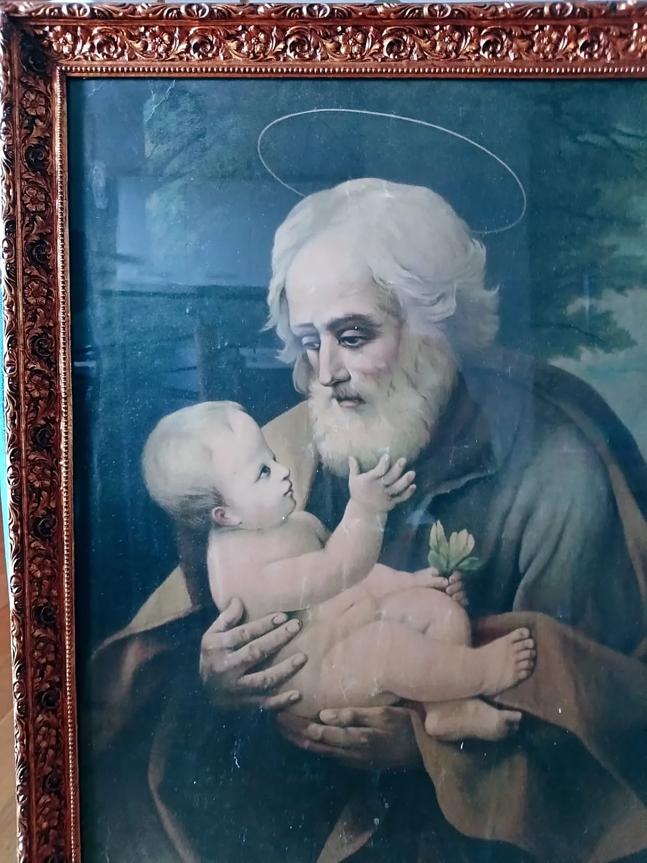 Devotional painting of Saint Joseph with the Baby Jesus, 19th century 1