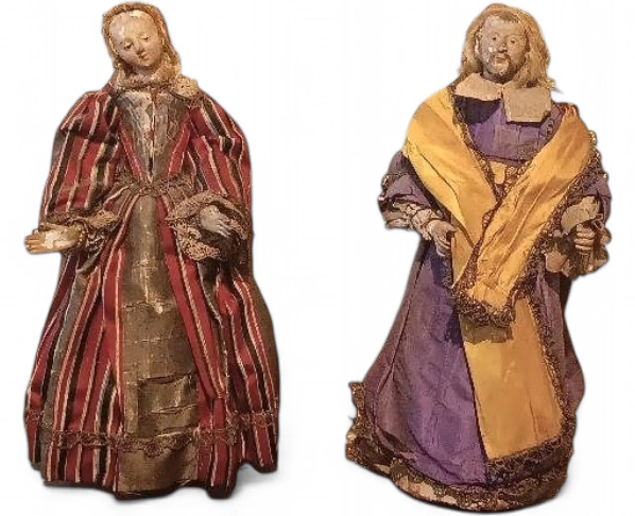 Pair of polychrome wooden mannequins, 18th century 12
