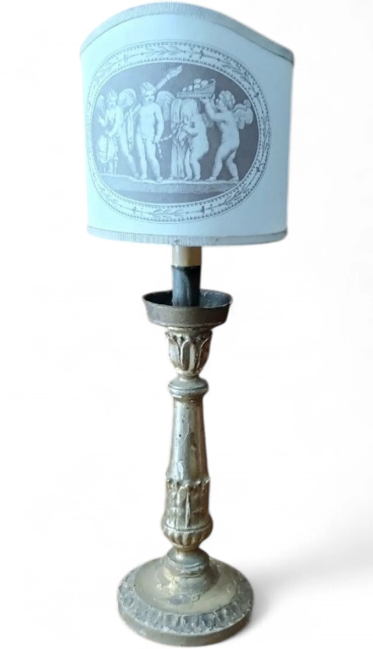 Carved and gilded wooden lamp, early 19th century 9