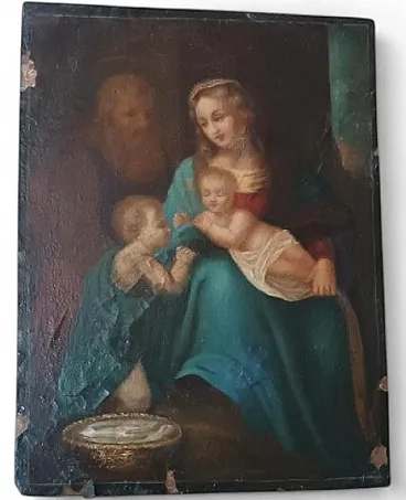 Holy Family, painted on copper, 17th century