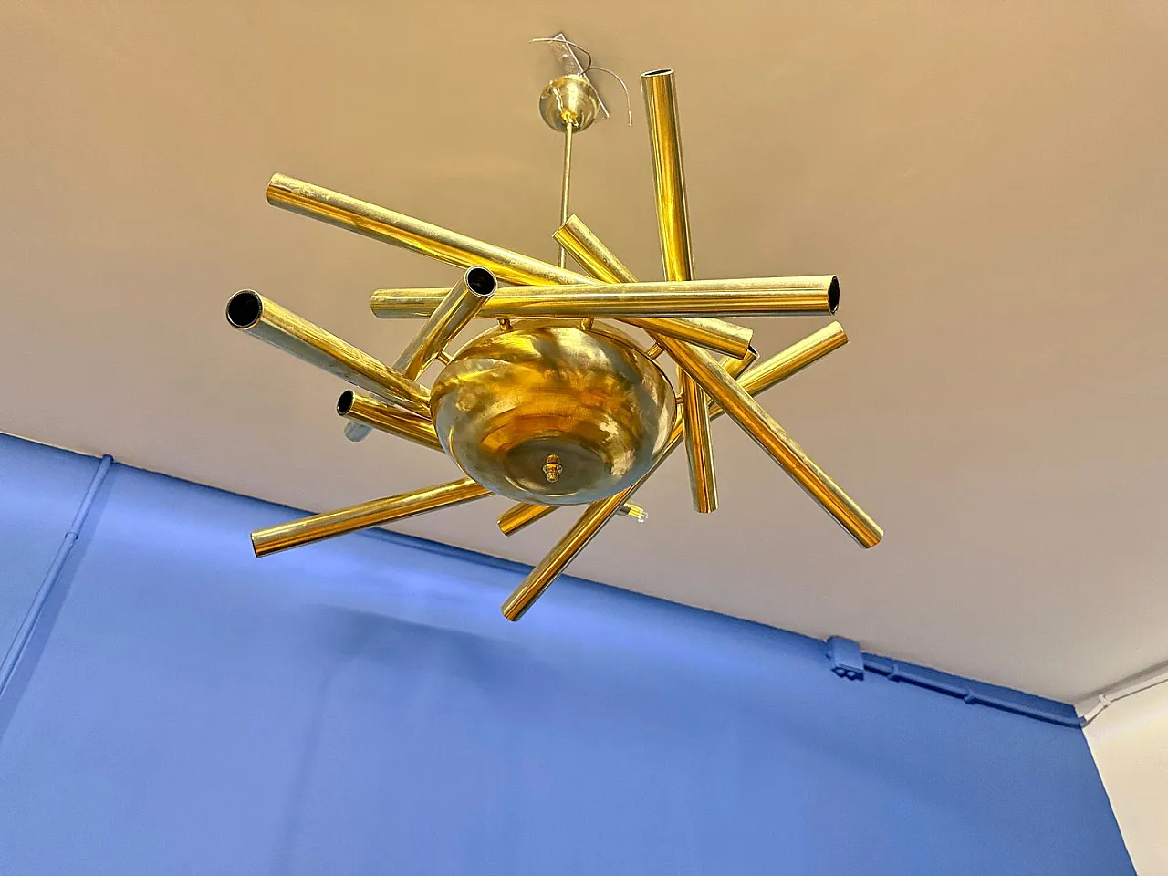 Space Age Sputnik ceiling lamp from Stilnovo, 1950s 1