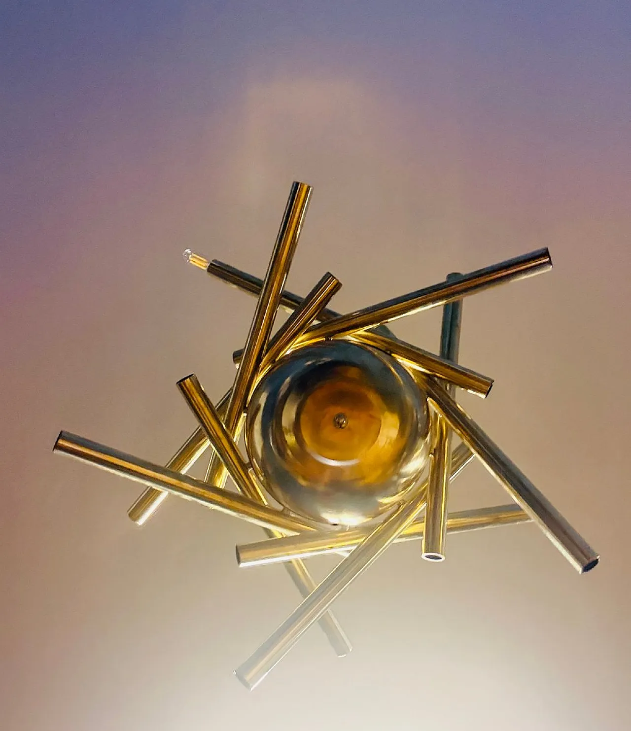 Space Age Sputnik ceiling lamp from Stilnovo, 1950s 2