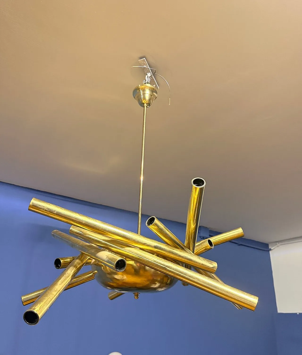 Space Age Sputnik ceiling lamp from Stilnovo, 1950s 4