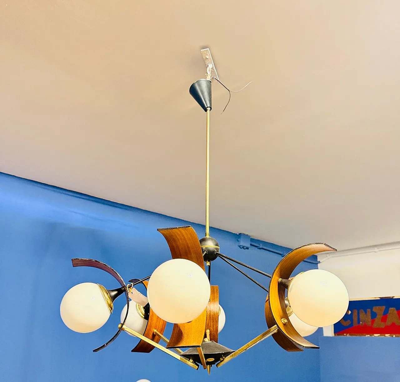 Space Age chandelier from Stilnovo Milano, 1950s 1