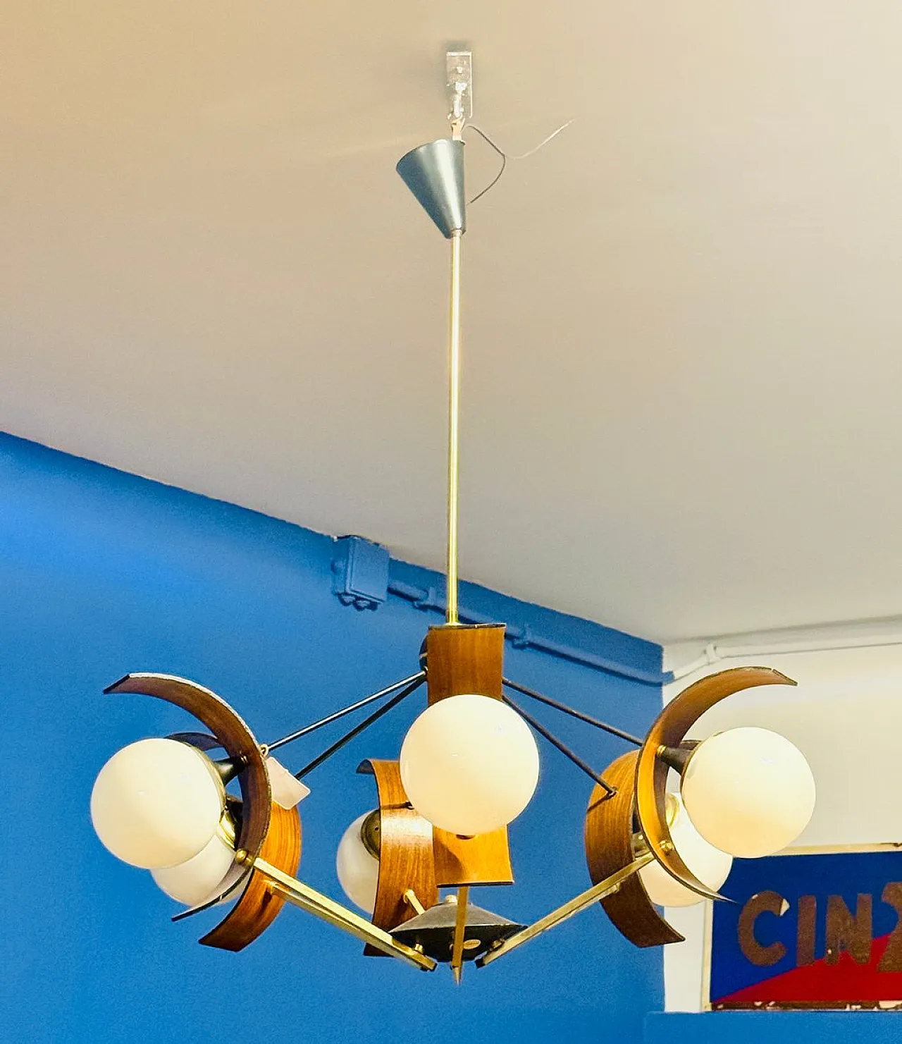 Space Age chandelier from Stilnovo Milano, 1950s 2